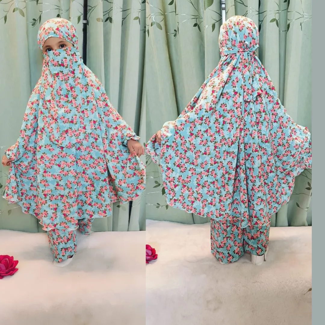 Kids Cherry Khimar Set Age 1 to 12 Customized KCK113 বয়স অনুযায়ী প্রাইস কম বেশি হবে।