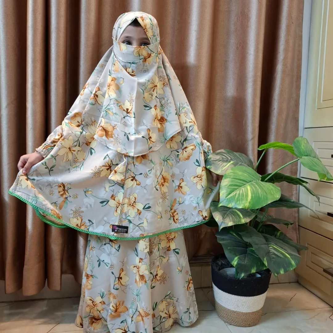 Kids Cherry Khimar Set Age 1 to 12 Customised KCK110 বয়স অনুযায়ী প্রাইস কম বেশি হবে।